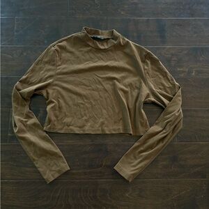 Brown Mock Neck Long Sleeve
